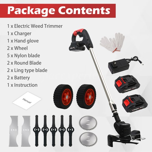 Electric Weed Lawn Edger Eater Cordless Grass String Trimmer Cutter 2* Battery - Picture 15 of 70