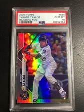 🔥 2020 TOPPS TYRONE TAYLOR RAINBOW FOIL RC ROOKIE PSA 10 POP 1 BREWERS