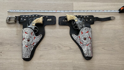 Rare Set Pistolet à Amorces Révolver Et étui - Twin Set Jouet Western
