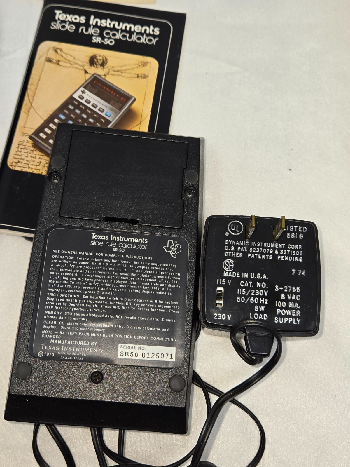 VINTAGE TEXAS INSTRUMENTS SLIDE RULE CALCULATOR SR50 WBOX READ G2U