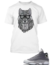 Graphic Wolf Graphic Sneaker Tee Shirt Match J13 Atmosphere Grey Pro Club Shaka