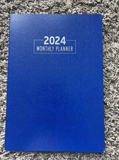 2024 MONTHLY Planner Desk Calendar Organizer Agenda BLUE 6.75"x9.5"- NEW