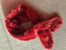 xxl Fellkragen Schal Kragen Webpelz Kunstfell  weinrot 16 x 124 neu exklusiv