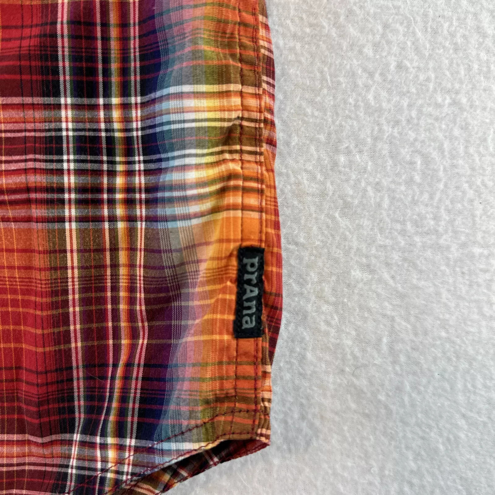 prana plaid short sleeve multicolor shirt