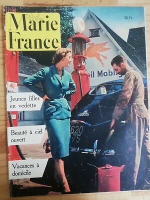 VINTAGE MODE HAUTE COUTURE REVUE MARIE FRANKREICH JULI 1950 PATOU BALMAIN