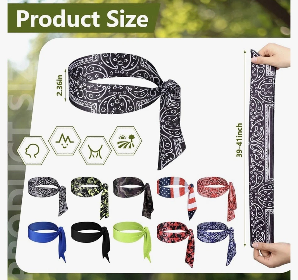 19Pcs Head Tie Headbands for Men Women Ninja Karate Headbands NEW SEALED - Image 2 of 4