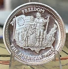 JOHNSON MATTHEY .999 FINE SILVER ART ROUND - FREEDOM THE AMERICAN WAY