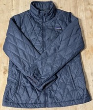 Patagonia Nano Puff Diamond Quilt Jacket Youth Girls XL 14 Navy Blue