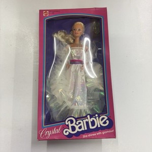Poupée BARBIE Crystal Barbie BANDAI 1990 - Vintage Avec Accessoires - Boîte Abîmée