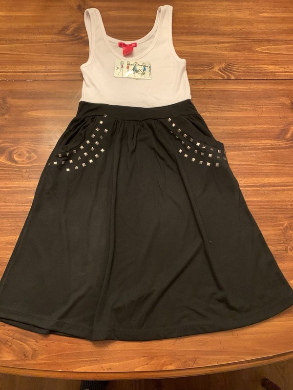 GIRL’S MADE FOR ME 2 BLACK AND WHITE SLEEVELESS DRESS SMALL NEW WITH TAGS NWT