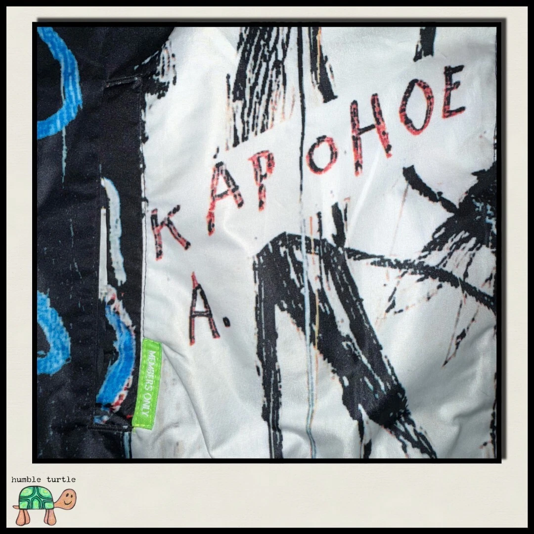Members Only x Jean-Michel Basquiat All-Over Print Windbreaker | Size L | EUC image 4