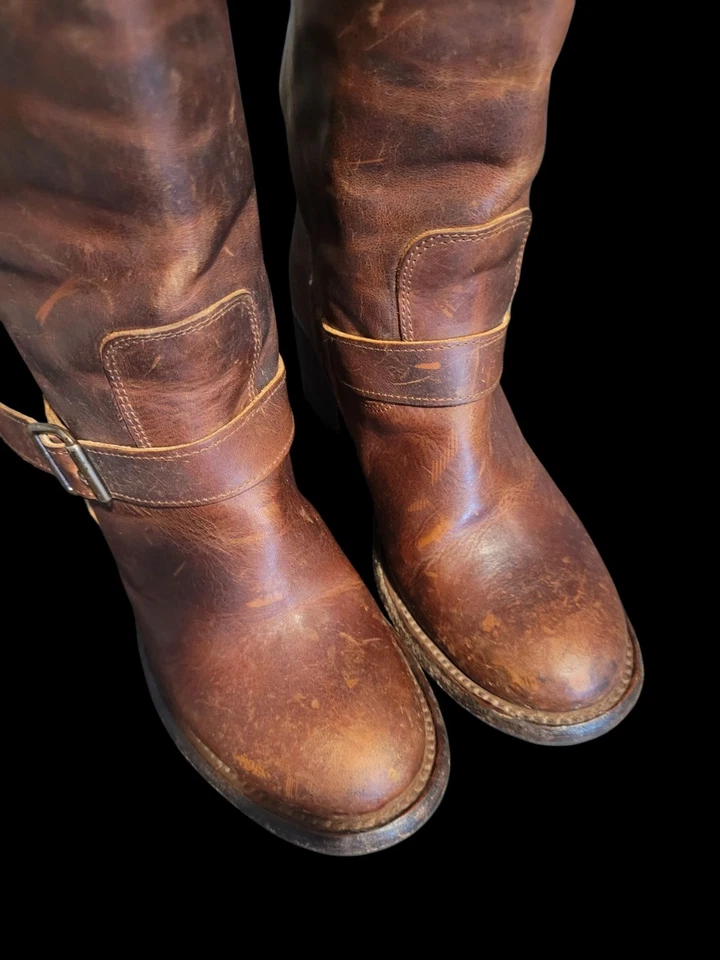 Bota de motociclista Freebird by STEVEN de cuero envejecido con roca. Mujer Talla 7 Foto 3 de 4