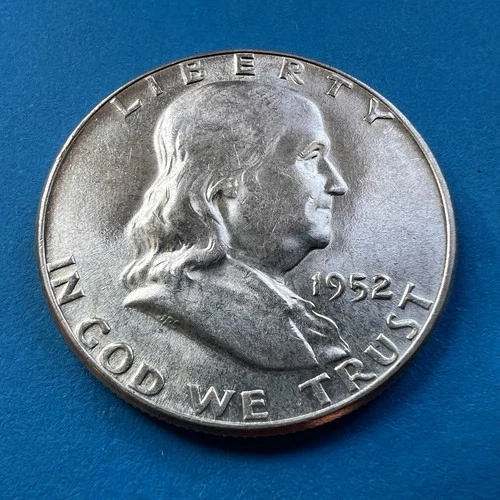 1952-P, US 🇺🇸 Franklin Half, 90% Silver content, Brilliant Uncirculated