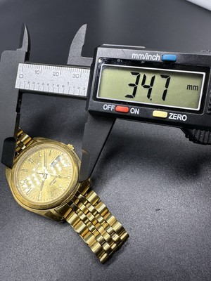 Seiko Sports 50 Gold Tone Dial Day Date 7N43-8849 & Citizen 2510