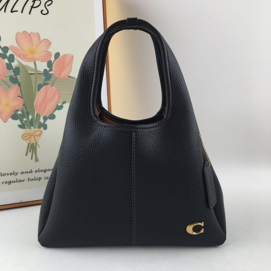 COACH Lana Shoulder Bag 23 Black CM545 Handbag Crossbody Diagonal Leather