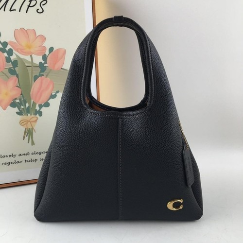 COACH Lana Shoulder Bag 23 Black CM545 Handbag Crossbody Diagonal Leather