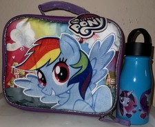 MY LITTLE PONY FRIENDS 9 Rainbow Dash INSULATED LUNCHBOX BOTTLE SET RARE