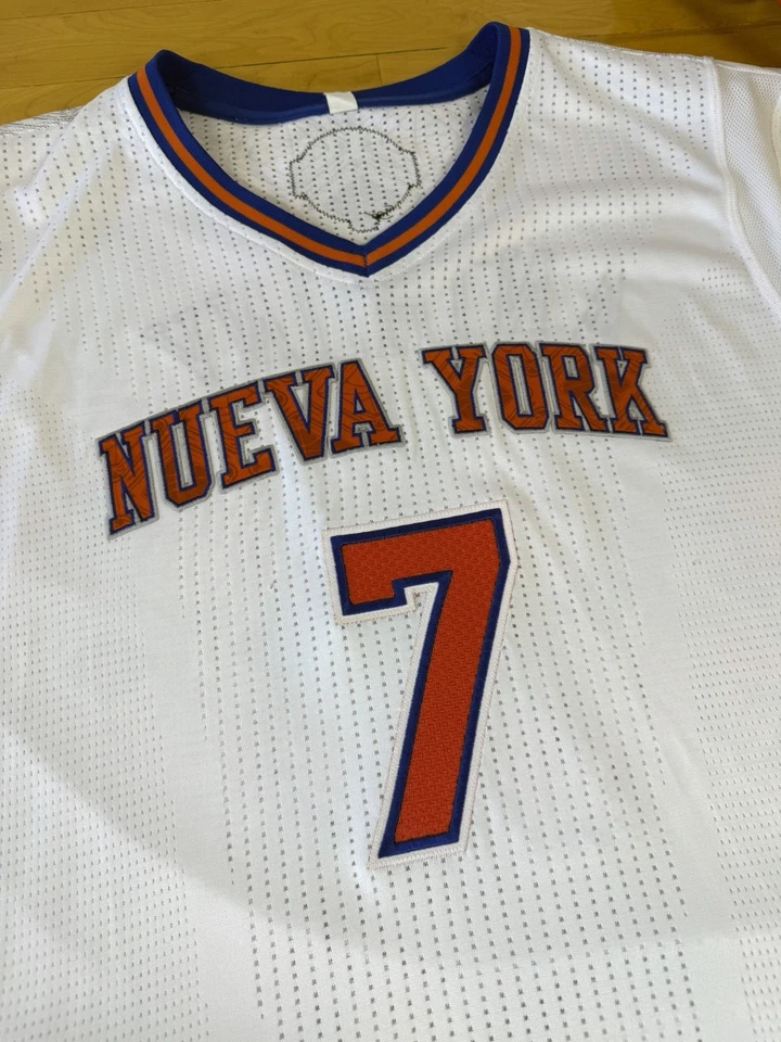 Camiseta deportiva de baloncesto emitida por el equipo Carmelo Anthony 2014 Noche Latina New York Knicks Foto 4 de 4