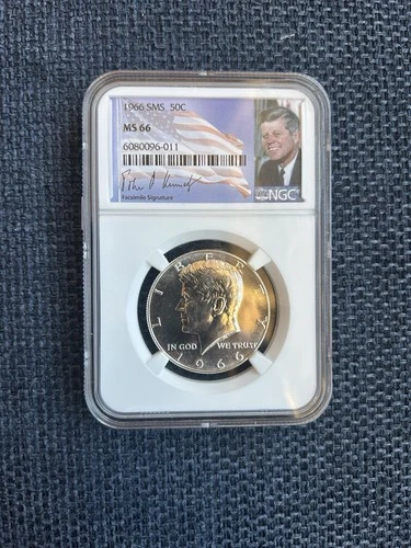 1966 SMS Silver Kennedy Half Dollar NGC MS66 Special Mint Set Gem 50C Portrait