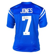 Bert Jones Signed Indianapolis Blue Football Jersey (Beckett)