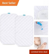 Ultra-Soft Waterproof Bassinet Mattress Pads - Ideal for Baby Comfort, 2 Pack