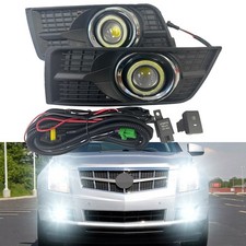 Led Projector Fog Lights Drl Halo Angel Eye Bezel Kit O For Cadillac Srx 10-16