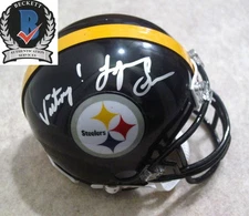 LYNN SWANN Signed/Autographed Steelers Mini Helmet w/Victory Inscr - BAS Beckett