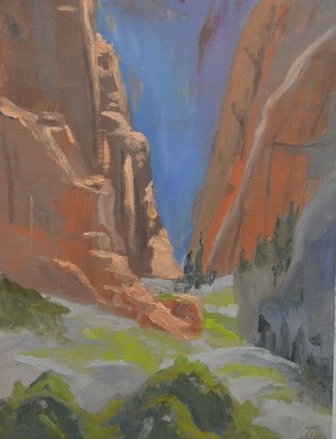 ''Taylors Creek in Kolob Canyon'' original 9x12 Oil Painting Signed by the Artist