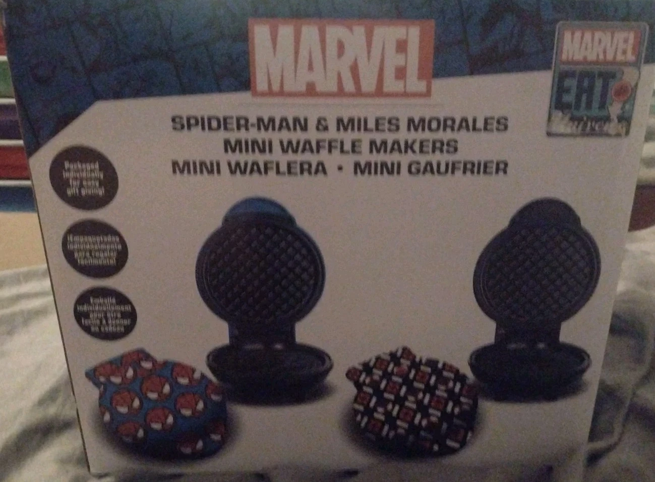 2 Marvel Eat The Universe Mini Waffle Makers Spiderman & Miles Morales NEW NIB