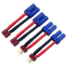 2Pairs T Plug to EC5 Male Female Connector Adapter RC Lipo Battery/Charger Ad...
