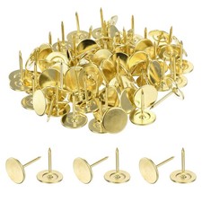 80Pcs Upholstery Tacks, 16 x 20 mm Cap Black Thumb Tacks, Gold