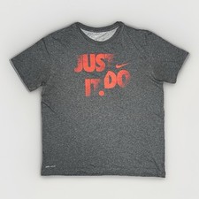 The Nike Tee Dri Fit Graphic T Shirt -Just Do It- Adult Size Medium Gray