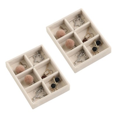 Small Jewelry Tray Set,Stackable Velvet Jewelry Organizer Tray,Mini Jewelry D...