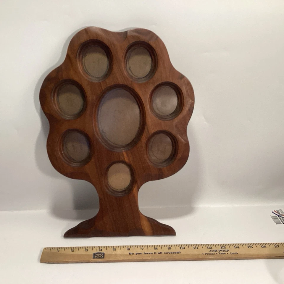 Marco de fotos en forma de árbol genealógico de colección madera maciza caoba 8 espacios 15,5" X 11" Foto 3 de 4