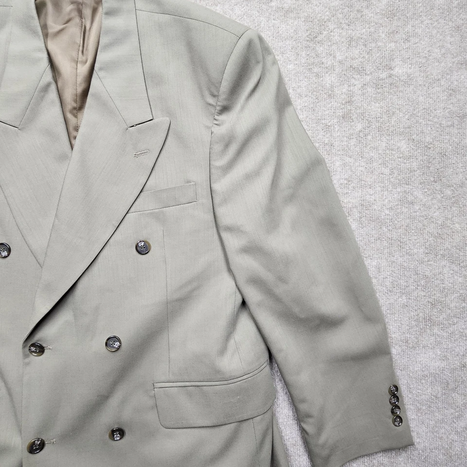 Chaqueta Blazer De Lana Hardy Amies De Colección - Verde Salvia - Doble Pecho Talla 38SH Foto 3 de 4