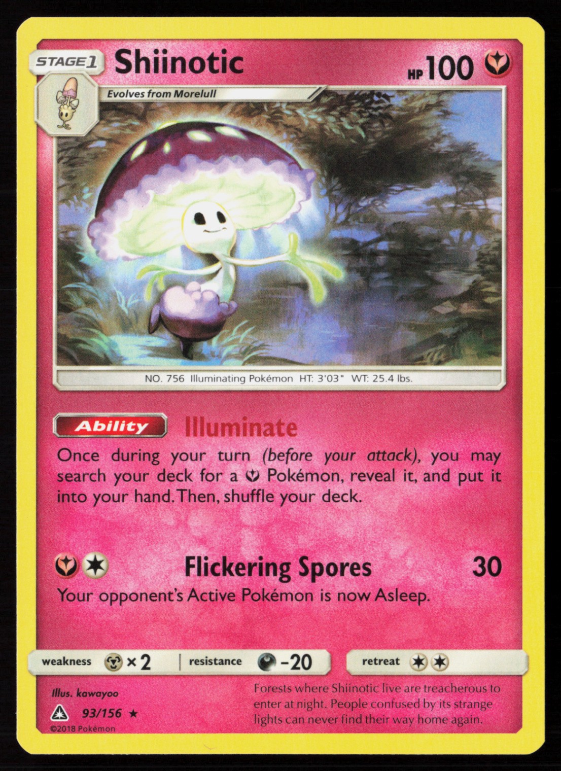 Shiinotic 93/156 Normal Pokemon TCG SM - Ultra Prism LP