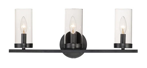 Maxim Sentinel 3-Light Bathroom Vanity Light in Black - Picture 1 of 2
