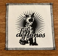 NEW Deftones XL White Cloth Sew On Patch, 5” x 5”