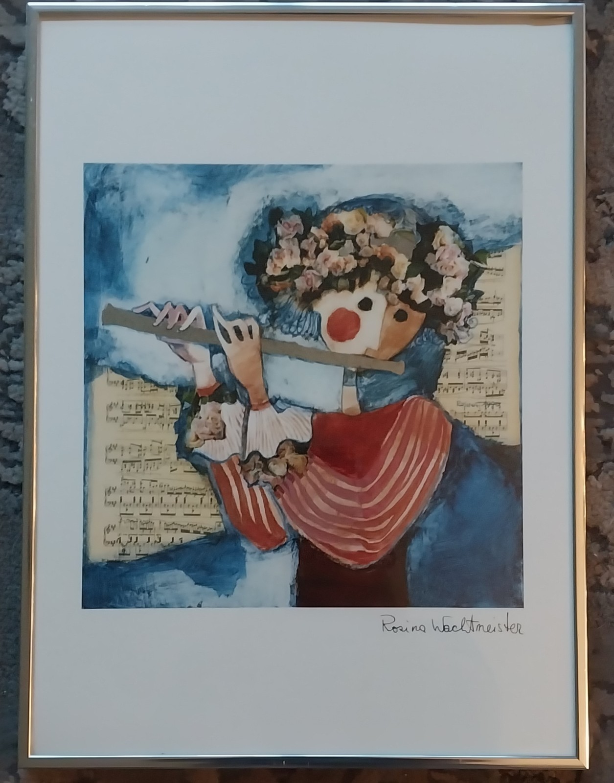 Rosina Wachtmeister 1990 Original Mixed-Media Collage “Cosina E.” Hand Signed