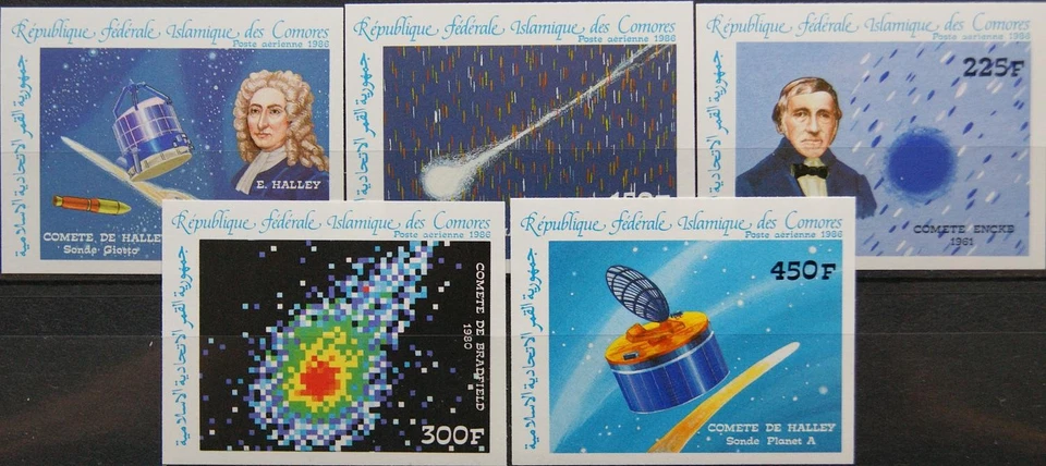 COMORES KOMOREN 1986 772-76 U Weltraum Halleyscher Komet Halley´s Comet ** - Bild 1 von 1