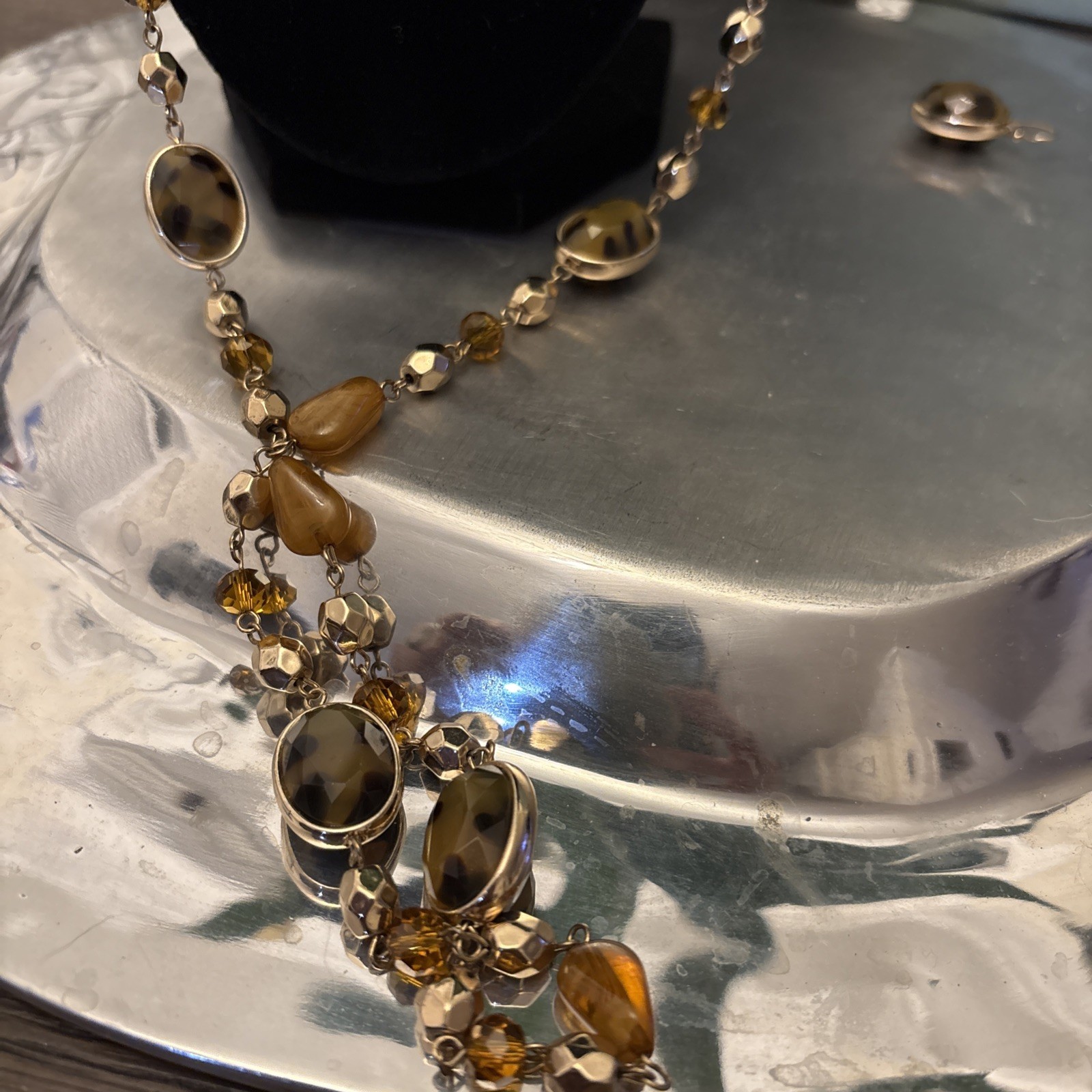 Leopard Or Cheetah Style Signed C1946 Necklace An… - image 7