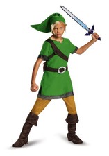 Official Zelda Link Costume for Kids, Halloween Dress Up, Size 4-6