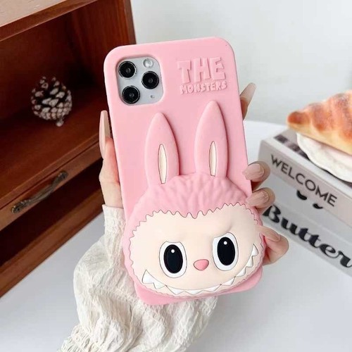 Cute Bee x Labubu 3d Silicone Soft Phone Case For iPhone 12 13 14 15 16 Pro Max - 第 2/15 張圖片