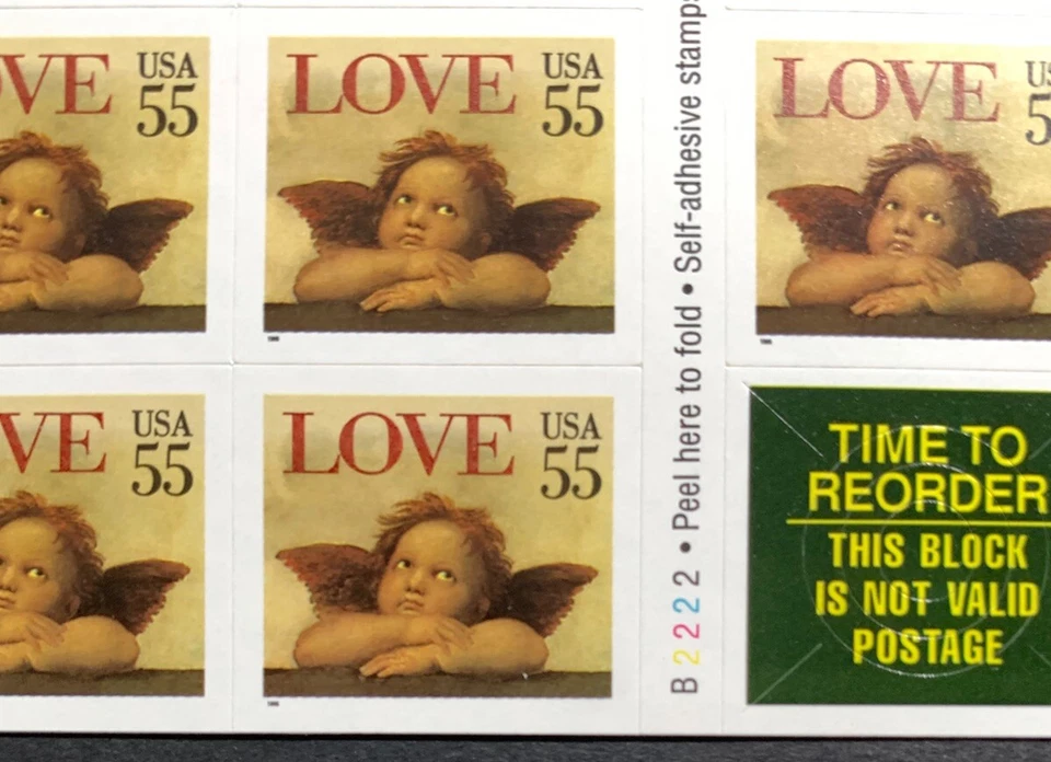 U.S. Stamps SC #3960a. Cherub Love Booklet. 55¢ Booklet of 20. P#B2222-1 - Image 3 of 4