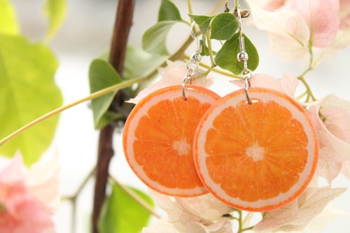 Pendientes colgantes de cítricos hechos a mano de arcilla polimérica joyería de frutas - Imagen 20 de 24