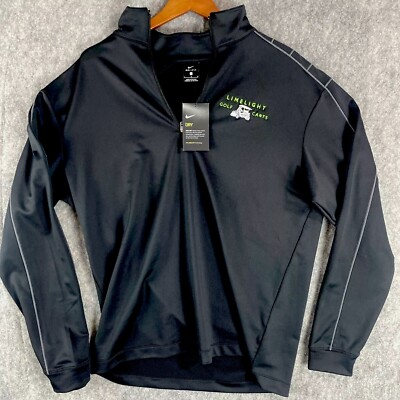 Nike Golf Pullover Mens L Black Dri-Fit 1/4 Zip Shirt Performance 354060-010 NWT