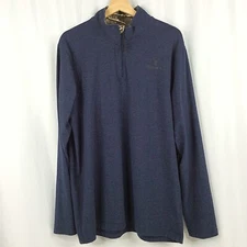 Huntworth Men's XL Navy Blue 1/4 Zip Cotton Blend Base Layer Hunting Pullover