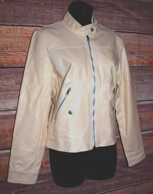 Roxy Moto Jacket Women's size Medium Pale Yellow