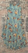Urban Outfitters Blue 90s Y2K Boho Fairy Cheetah Floral Midi Flow Dress Women XS