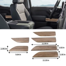 Wood Grain Door Panel Decor Trim Cover For Chevy Silverado 2019-2025 4Door